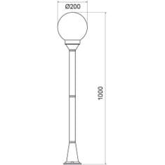 ACA ACA Lighting Garden lantern venkovní stojanové svítidlo PLGM5W