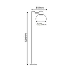 ACA ACA Lighting Garden Pole venkovní stojací svítidlo BERO1POG