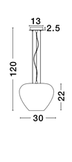 Nova Luce Nova Luce Elegantní závěsné svítidlo Nala se stínidlem z opálového nebo kouřového skla - 1 x 60 W, opálové sklo NV 9207601