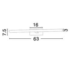 Nova Luce Nova Luce Moderní koupelnové nástěnné LED svítidlo Modena - 18 W LED, 1513 lm, 630 mm NV 787002