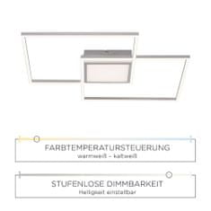 PAUL NEUHAUS LEUCHTEN DIREKT is JUST LIGHT LED stropní svítidlo, ocel, 60x60cm, CCT nastavení teploty barvy, stmívatelné 3000-5000K