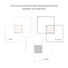 PAUL NEUHAUS LEUCHTEN DIREKT is JUST LIGHT LED stropní svítidlo, ocel, 60x60cm, CCT nastavení teploty barvy, stmívatelné 3000-5000K