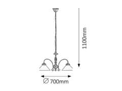 Rabalux  Závěsné svítidlo Marian max. 3x 60W/E27/230V/IP20 - bronz