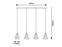 Rabalux Rabalux závěsné svítidlo Hestia E14 4x MAX 40W chromová 5303