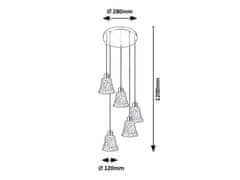 Rabalux Rabalux závěsné svítidlo Hestia E14 5x MAX 40W chromová 5305