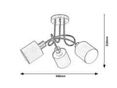 Rabalux Rabalux stropní svítidlo Natina E14 3x MAX 25W saténová chromová 4980