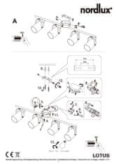 NORDLUX NORDLUX bodové svítidlo Lotus 4x40W E14 černá / mosaz 50130103