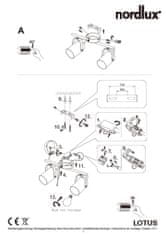 NORDLUX NORDLUX bodové svítidlo Lotus 2x40W E14 černá / mosaz 50110103