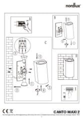 NORDLUX NORDLUX venkovní nástěnné svítidlo Canto Maxi 2 2x28W GU10 černá čirá 49721003