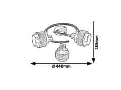 Rabalux Rabalux bodové svítidlo Basil E14 3X MAX 10W saténová chromová 5381