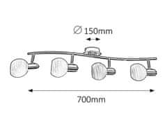 Rabalux Rabalux bodové svítidlo Aurel E14 4x MAX 40W saténová chromová 6344