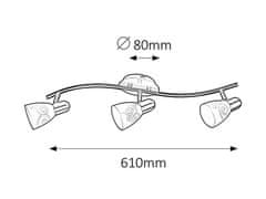 Rabalux Rabalux bodové svítidlo Harmony Lux E14 3x MAX 40W saténová chromová 6637