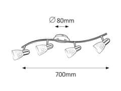 Rabalux Rabalux bodové svítidlo Harmony Lux E14 4x MAX 40W saténová chromová 6638