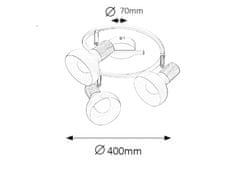 Rabalux  HOLLY stropní bodové svítidlo 3x40W | E14 | IP20 - bílá, světlé dřevo, průměr 40 cm