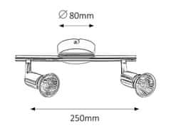 Rabalux Rabalux bodové svítidlo Norton GU10 2x MAX 50W chromová 6046