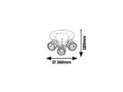 Rabalux  Stropní bodové svítidlo Oberon 3x40W | E14 | IP20 - kávová, jantarové sklo