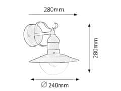 Rabalux Rabalux venkovní nástěnné svítidlo Oslo E27 1x MAX 60W černá IP44 8680