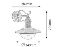 Rabalux Rabalux venkovní nástěnné svítidlo Oslo E27 1x MAX 60W antická zlatá IP44 8271