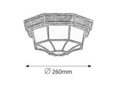 Rabalux Rabalux venkovní stropní svítidlo Milano E27 1x MAX 100W antická zlatá 8376