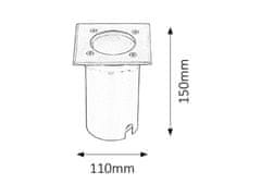 Rabalux Rabalux venkovní svítidlo do země Tacoma GU10 1x MAX 50W saténová chromová IP65 8714