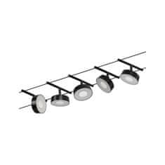 Paulmann PAULMANN LED lankový systém Circle základní sada 5x5W 3000K 230/12V černá mat/chrom 94479