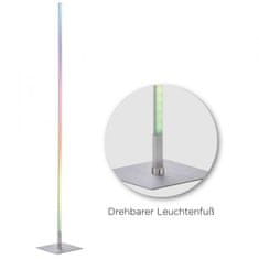 PAUL NEUHAUS LEUCHTEN DIREKT is JUST LIGHT LED stojací svítidlo, barva ocel, RGB, dálkový ovladač, stmívatelné RGB plus 2700-5000K 11788-55