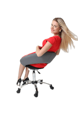 RedSpinal balanční fitness židle pro aktivní sezení, k ovládání PC jako herní židle, pratelný potah šedo -černá