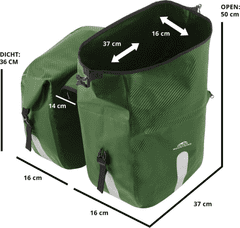 Dutch Mountains Taška na kolo Bicycle Bag Double Green