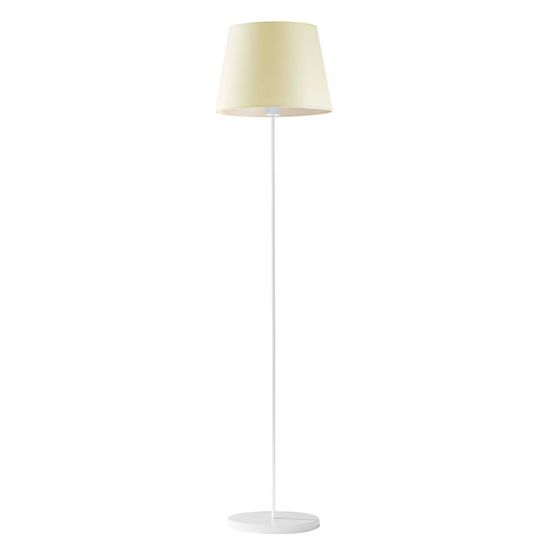 LYSNE.PL Klasická stojací lampa, kovová lampa se stínidlem, E27, 60W, 230V, VASTO, bílá