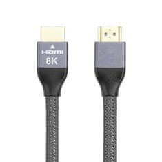 MG kabel HDMI 2.1 8K / 4K / 2K 1m, stříbrný