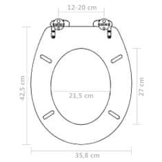 Vidaxl WC sedátko s funkcí pomalého sklápění MDF prostý design hnědé