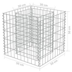 Greatstore Gabionový vyvýšený záhon pozinkovaná ocel 50 x 50 x 50 cm