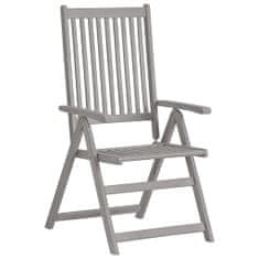 Greatstore Zahradní polohovací židle s poduškami 8 ks šedé akáciové dřevo