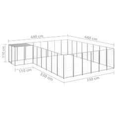 Petromila Psí kotec stříbrný 15,73 m² ocel 