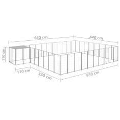 Petromila Psí kotec stříbrný 25,41 m² ocel 