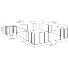 Petromila Psí kotec černý 25,41 m² ocel 