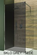 Sanplast Posuvné sprchové dveře do niky Sanplast D2L/FREEZONE-160, stříbro lesk, sklo šedé, levé 600-271-3230-38-501