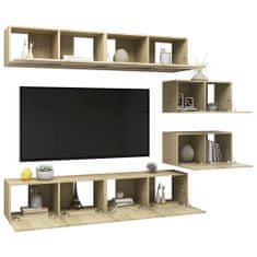 Greatstore 6dílný set TV skříněk dub sonoma dřevotříska