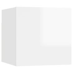 Greatstore Nástěnná TV skříňka bílá s vysokým leskem 30,5 x 30 x 30 cm