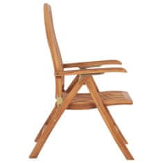 Greatstore Polohovací zahradní židle s poduškami 4 ks masivní teak