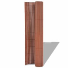 Greatstore Oboustranný zahradní plot PVC 150 x 500 cm hnědý