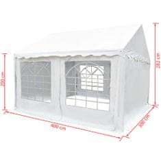 Greatstore Zahradní altán PVC 3 x 4 m bílý