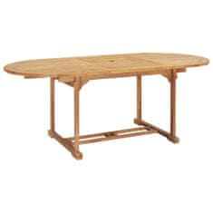 Greatstore Rozkládací zahradní stůl (150–200) x 100 x 75 cm masivní teak