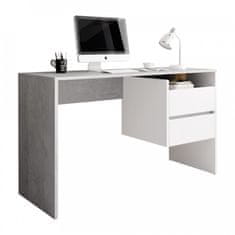 ATAN PC stůl TULIO - beton/bílý mat