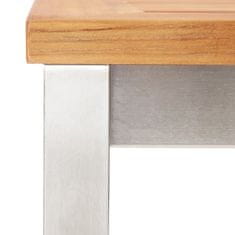 Greatstore Barový stůl 160 x 60 x 105 cm masivní akácie a nerezová ocel