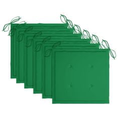 Petromila Jídelní židle 6 ks zelené podušky masivní teak