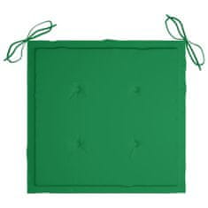 Vidaxl Jídelní židle 6 ks zelené podušky masivní teak