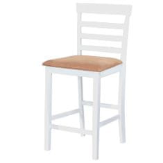 Greatstore Bílý dřevěný barový stůl a 4 barové židle, set