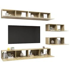 Greatstore 6dílný set TV skříněk dub sonoma dřevotříska