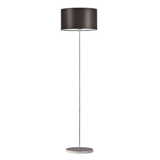 LYSNE.PL Kovová stojací lampa, klasické stínítko do obývacího pokoje, E27, 60W, 230V, nožní spínač, WERONA, stříbrná